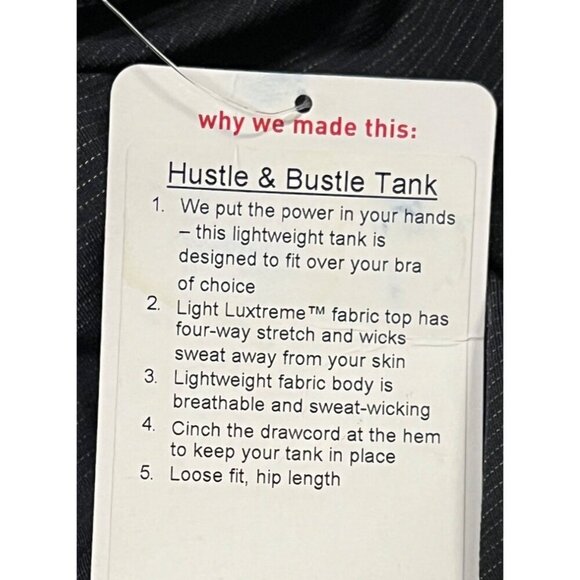 Lululemon Hustle Bustle Tank Top Size 4 Black Ivory Leaf Tropical Women NWT New - Picture 8 of 8